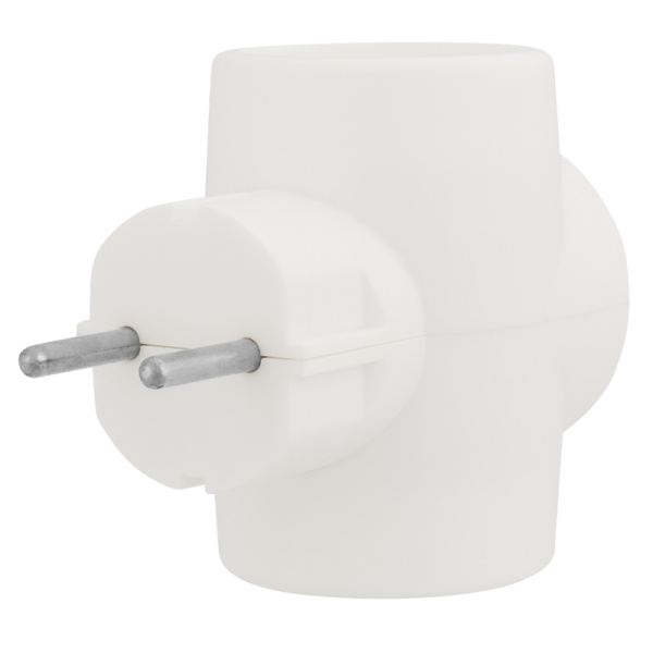 Тройник электрический 6A б/з белый 220 В REXANT Индивидуальный пакет