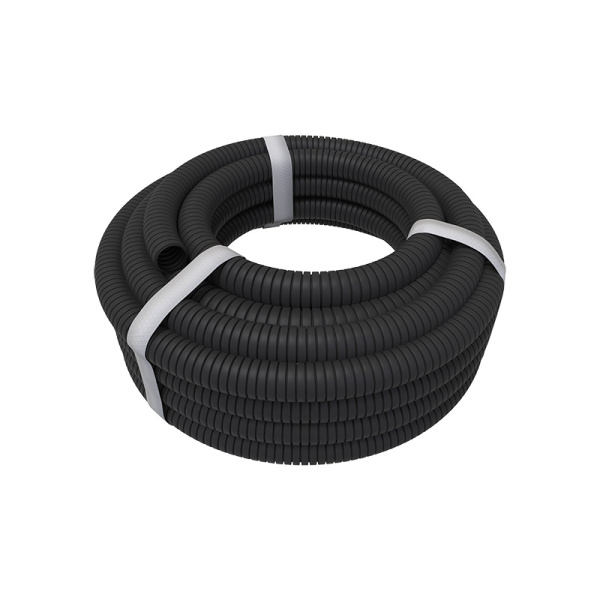 Труба гофрированная из ПНД, с зондом, черная, Ø25мм (бухта 50 м/уп) REXANT