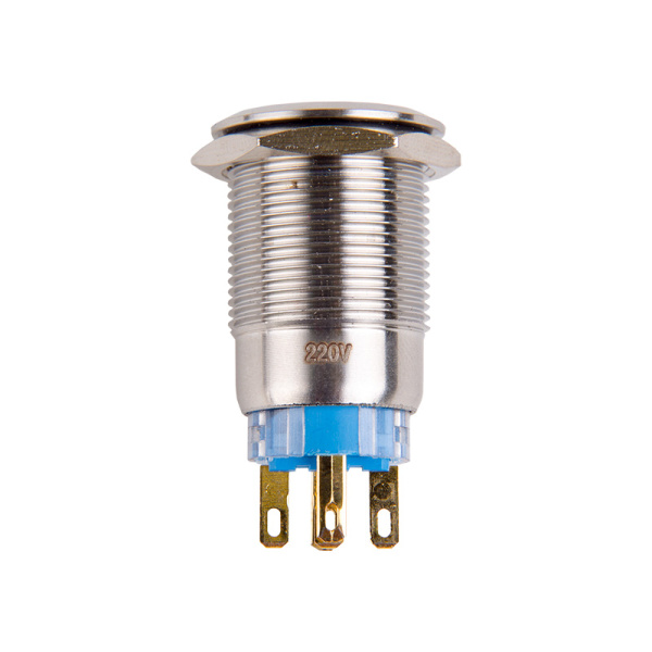 Кнопка  антивандальная Ø19 12В(LED) Б/Фикс (5с) OFF-(ON) / ON-(OFF) красная (A19-C1) REXANT