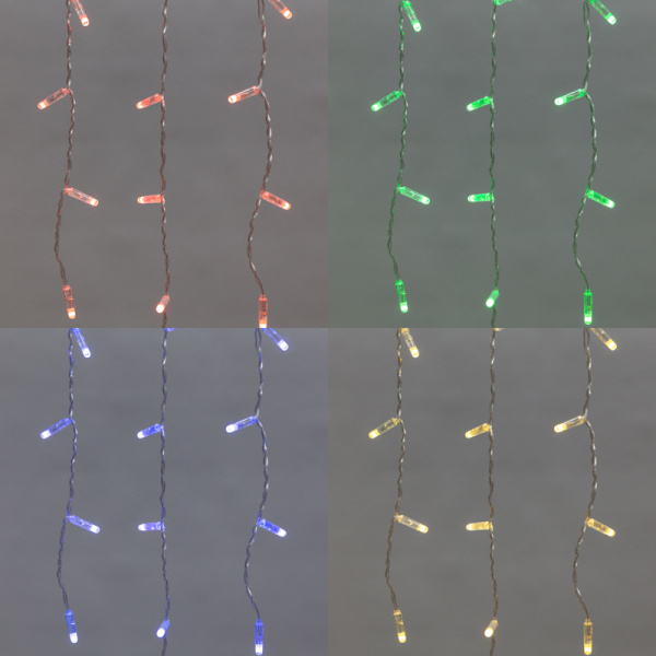 Гирлянда светодиодная Бахрома (Айсикл), 4,8х0,6м, 176 LED RGB, прозрачный ПВХ, IP65, свечение с динамикой, 230В NEON-NIGHT (нужен контроллер 245-908)