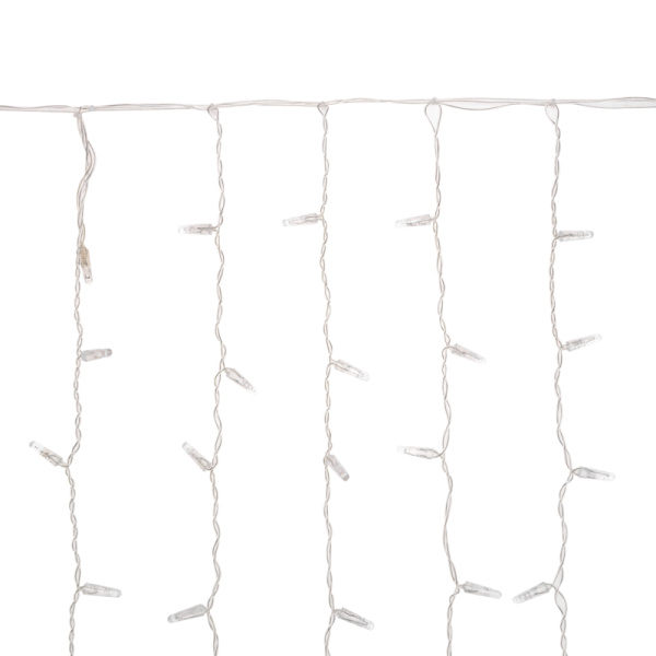 Гирлянда светодиодная Занавес 2х0,8м 160 LED ТЕПЛЫЙ БЕЛЫЙ прозрачный ПВХ IP65 постоянное свечение 230В соединяется NEON-NIGHT нужен шнур 303-500-1