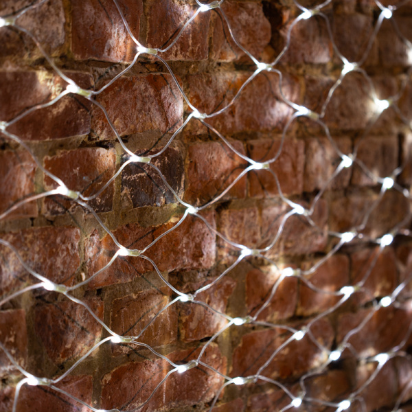 Гирлянда Сеть 2х1,5м, свечение с динамикой, прозрачный ПВХ, 288 LED, 230 В, цвет: Белый (шнур питания в комплекте)