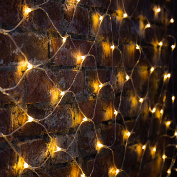 Гирлянда Сеть 2х1,5м, свечение с динамикой, прозрачный ПВХ, 288 LED, 230 В, цвет: Тёплый белый (шнур питания в комплекте)