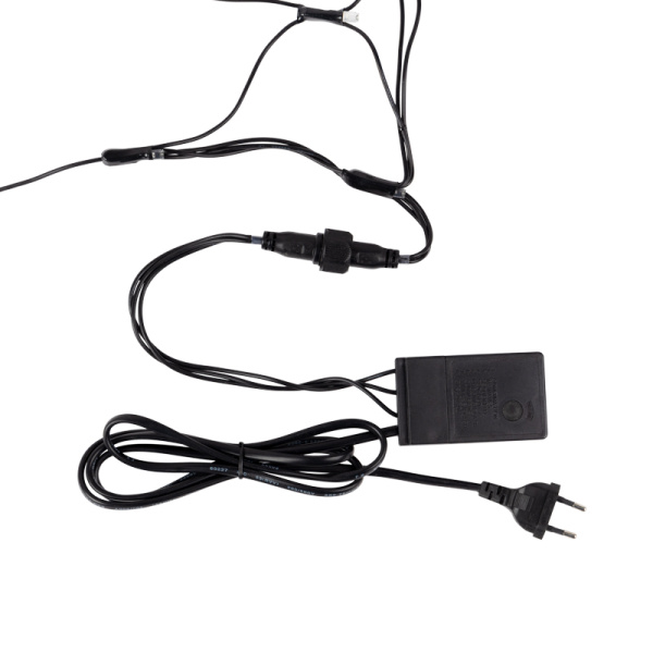 Гирлянда Сеть 2х2х1.5м, свечение с динамикой, черный ПВХ, 136 LED, 230 В, цвет: Тёплый белый (контроллер в комлекте)