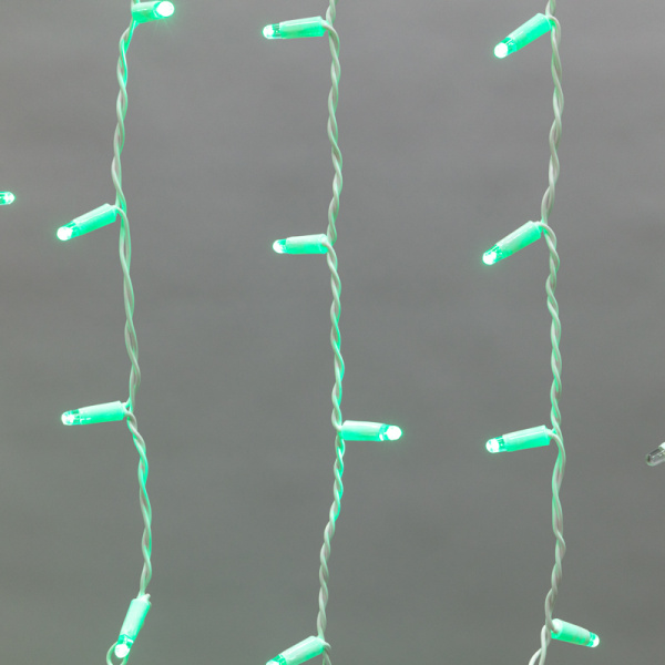 Гирлянда светодиодная Бахрома (Айсикл), 4,8х0,6м, 176 LED ЗЕЛЕНЫЙ, белый ПВХ, IP65, эффект мерцания, 230В NEON-NIGHT (нужен шнур питания 303-500-1)