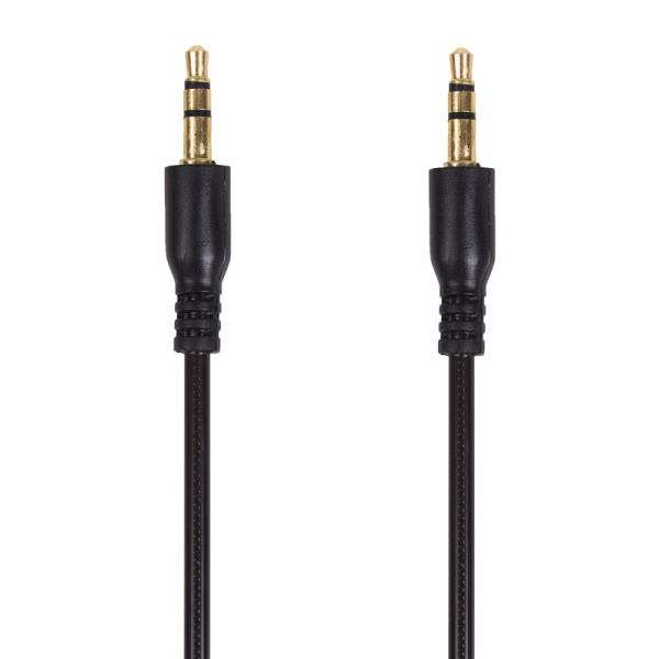 Аудиокабель AUX 3,5мм, 1м, черный, гелевый REXANT