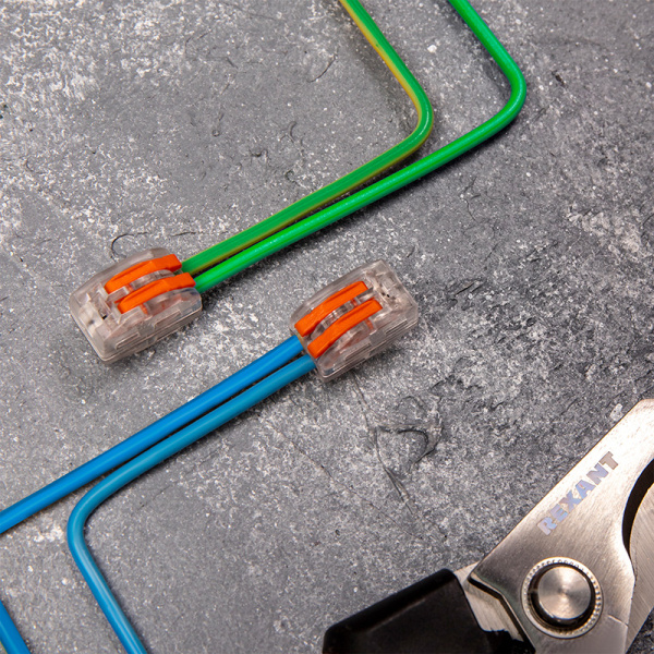 Универсальная клемма СМК 222-412, 2-проводная прозрачная 0,08-2,5/4 мм² (блистер 5 шт./уп.) REXANT