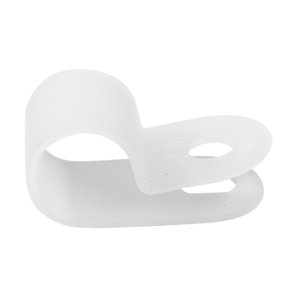 Кабельная скоба под винт REXANT 9 мм, белая, упаковка 50 шт.