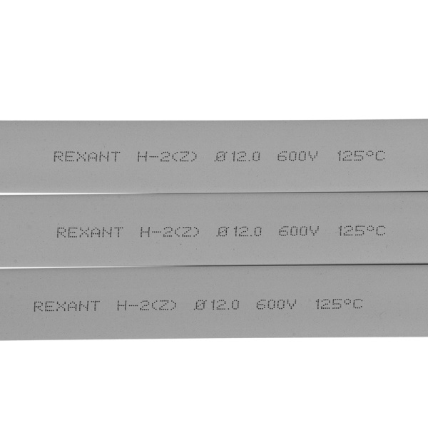 Трубка термоусаживаемая ТУТ нг 12,0/6,0мм, серая, упаковка 50 шт. по 1м REXANT