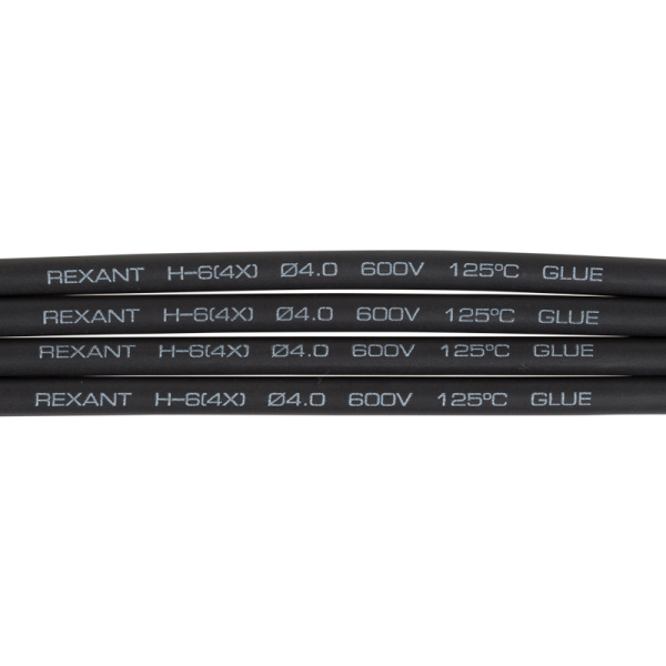 Трубка термоусаживаемая СТТК (4:1) двустенная клеевая 4,0/1,0мм, черная, упаковка 10 шт. по 1м REXANT