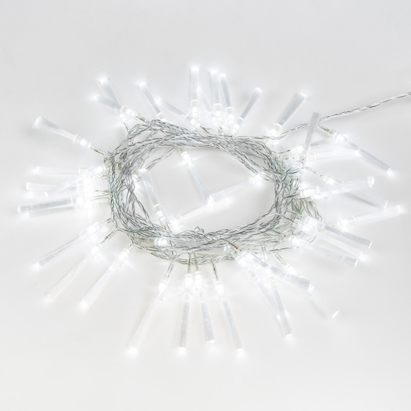 Гирлянда светодиодная Кисточки 48 LED БЕЛЫЕ 5 метров