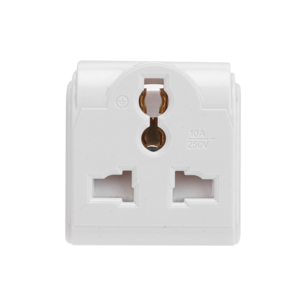 Адаптер сетевой (переходник) с универсальной на Евро вилку F/C2 «Квадрат» 10А б/з белый REXANT