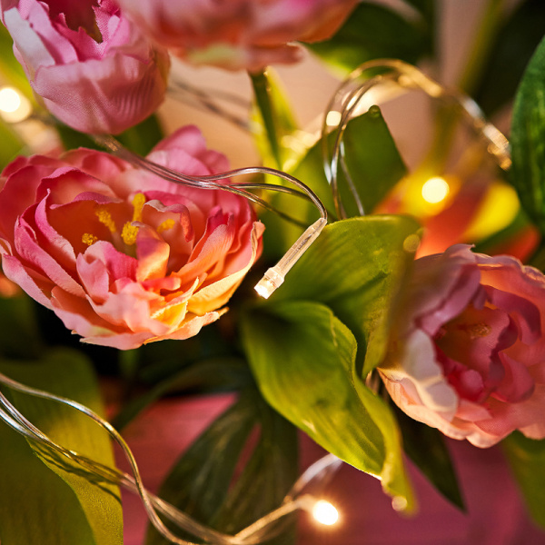 Гирлянда Твинкл Лайт 4 м, прозрачный ПВХ, 25 LED, цвет ТЕПЛЫЙ БЕЛЫЙ