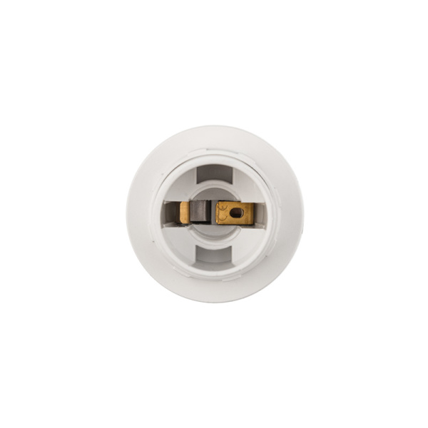 Патрон пластиковый термостойкий с кольцом Е14 белый c этикеткой REXANT