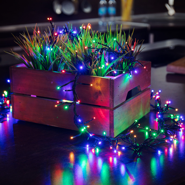 Гирлянда Кластер LED 3 м, темно-зеленый ПВХ IP20, 288 диодов, цвет мультиколор