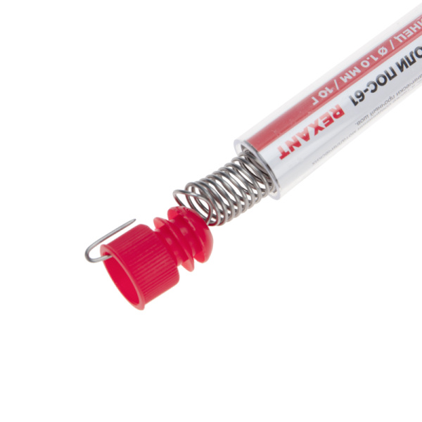 Припой без канифоли ПОС-61, 10г, Ø1мм, (олово 61%, свинец 39%), колба REXANT