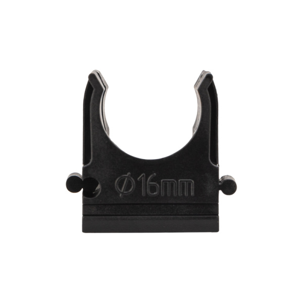 Крепеж-клипса для трубы ø16мм, черная (100 шт/уп) REXANT