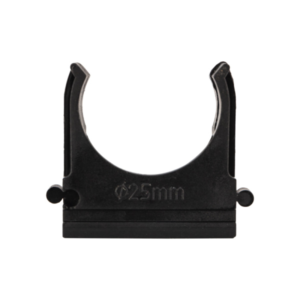 Крепеж-клипса для трубы ø25мм, черная (100 шт/уп) REXANT