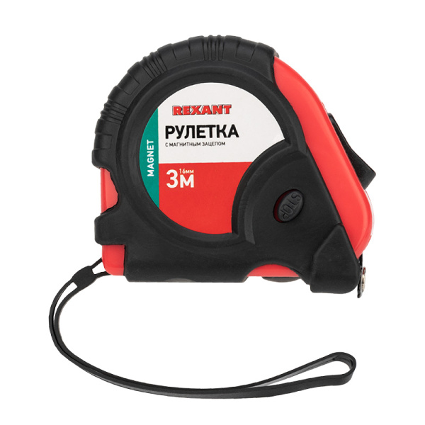 Рулетка измерительная Профи прорезиненный корпус, магнитная, 3м х 16мм REXANT