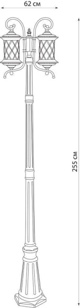 Светильник садово-парковый Feron PL5038 столб круглый 2*100W 230V E27, черное золото