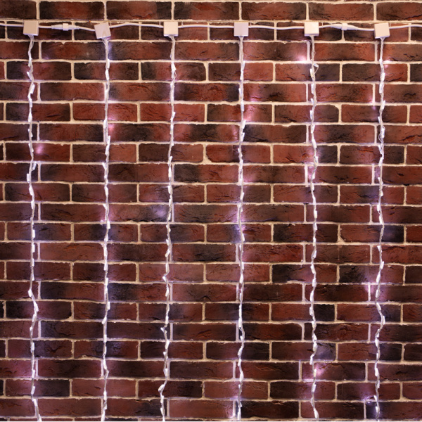 Гирлянда LED - Умный дождь, 3 секции 1x3 м, 4x3 нитей, 30W, 24V, 8 каналов, 672 БЕЛЫХ диода, IP65