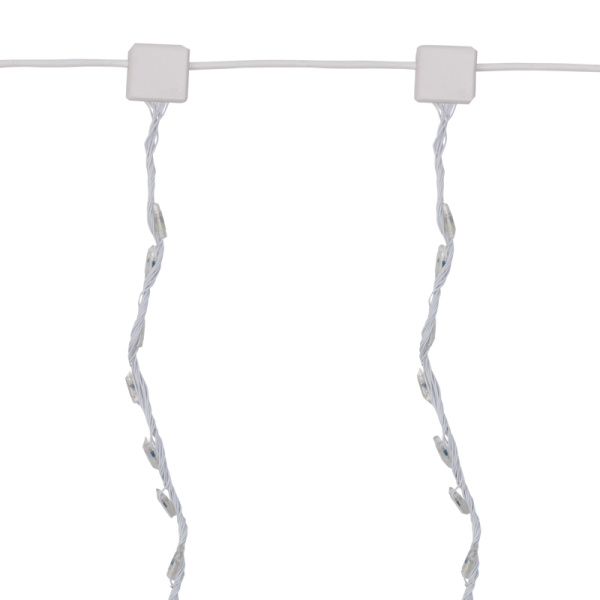 Гирлянда LED - Умный дождь, 3 секции 1x3 м, 4x3 нитей, 30W, 24V, 8 каналов, 672 БЕЛЫХ диода, IP65