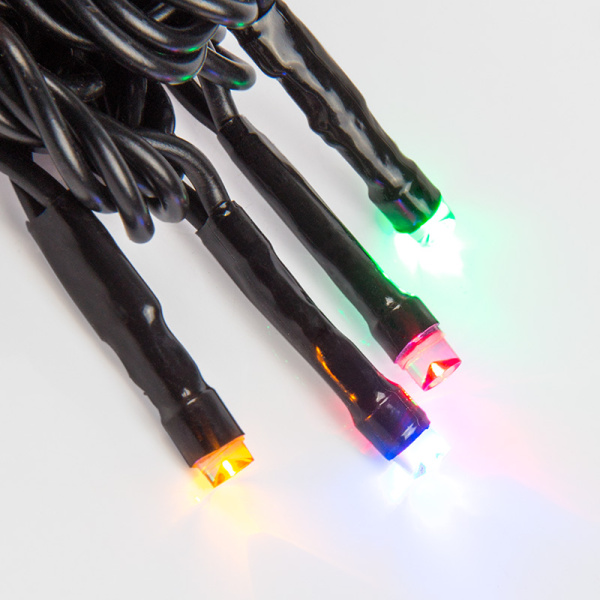 Гирлянда Твинкл Лайт 20 м, 200 LED МУЛЬТИКОЛОР (RGYB), черный ПВХ, IP65, динамика, 230В соединяется NEON-NIGHT (нужен контроллер 217-204)