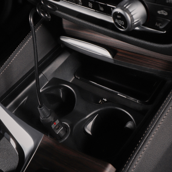 Автозарядка с индикатором (разъем 2.1х5.5) (АЗУ) шнур спираль 1.5 м  REXANT