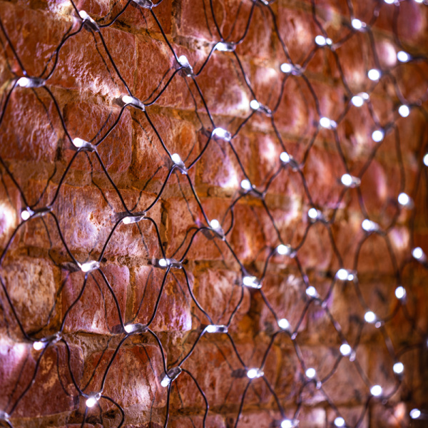 Гирлянда Сеть 2х1,5м, черный ПВХ, 288 LED Белые (шнур питания в комплекте)