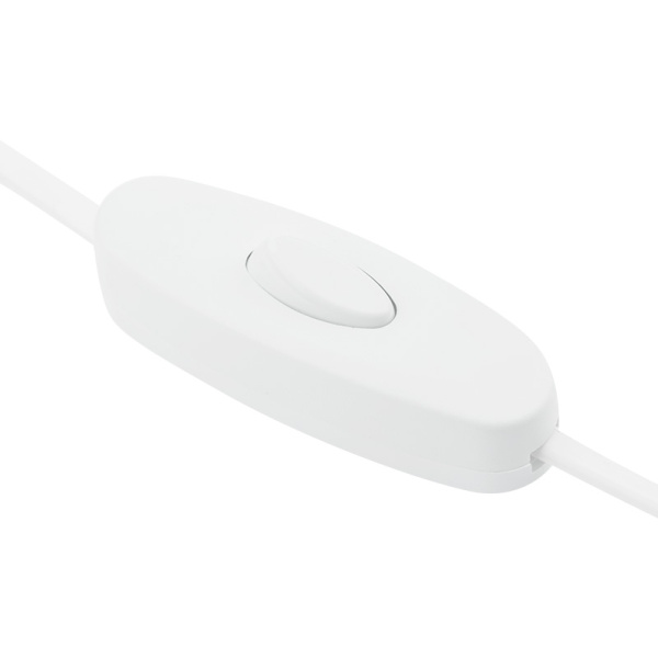 Шнур сетевой, вилка плоская с выключателем, без розетки, кабель 2x0.5 мм², длина 1,8 метра, 2.5 A, белый REXANT