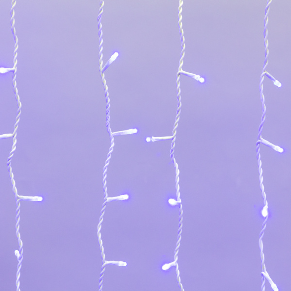 Гирлянда светодиодная Занавес 2х1,5м 360 LED СИНИЙ белый ПВХ IP65 постоянное свечение 230В соединяется NEON-NIGHT шнур в комплекте