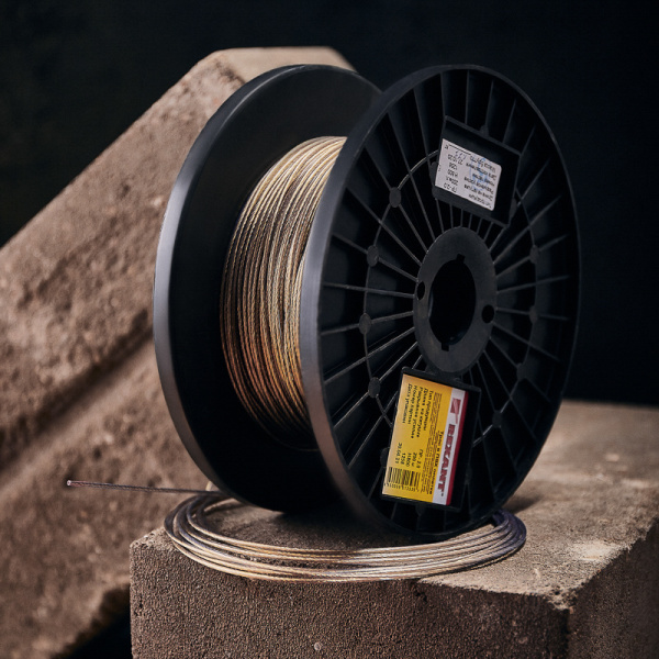 Трос стальной в ПВХ оплетке d=2,0мм, прозрачный (бухта 200м) REXANT