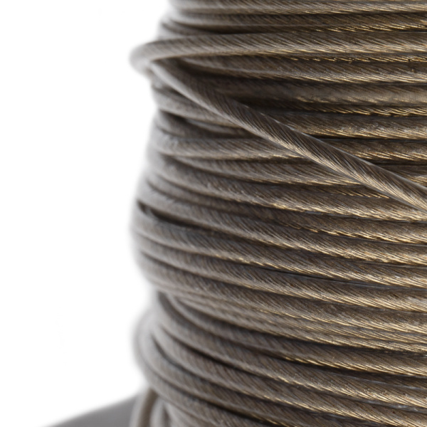 Трос стальной в ПВХ оплетке d=2,0мм, прозрачный (бухта 200м) REXANT