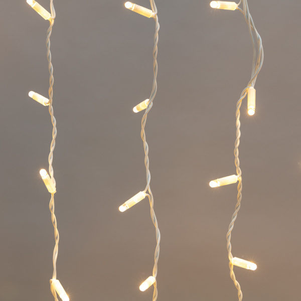 Гирлянда светодиодная Занавес 2х1,5м 300 LED ТЕПЛЫЙ БЕЛЫЙ белый ПВХ IP65 постоянное свечение 230В соединяется NEON-NIGHT нужен шнур 303-500-1