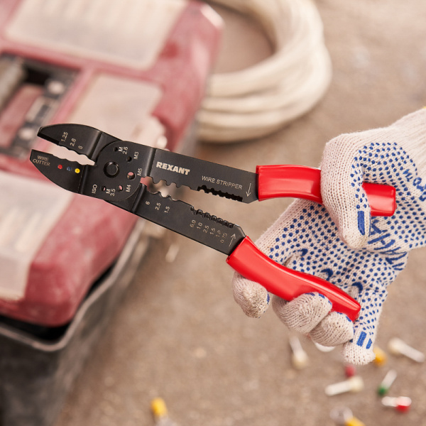 Кримпер HT-204 для обжима наконечников и зачистки проводов REXANT