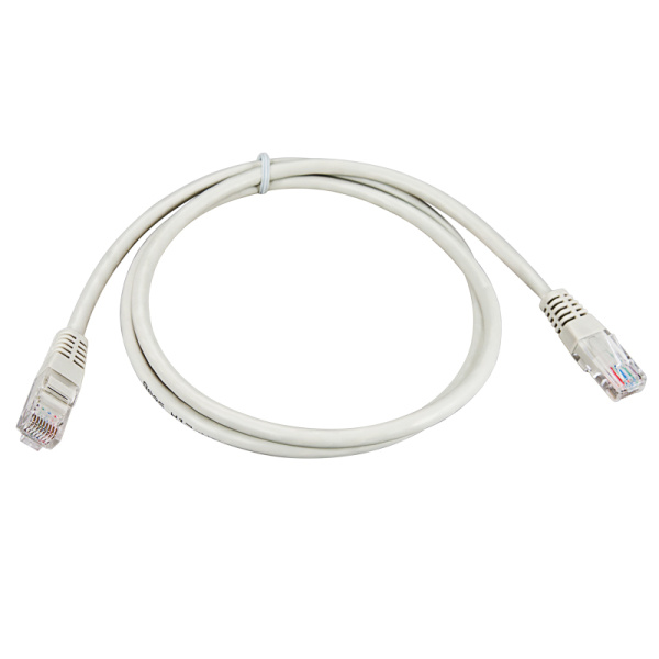Шнур коммутационный, патч-корд, U/UTP RJ45-RJ45 CAT 5e, PVC, серый, 2м REXANT