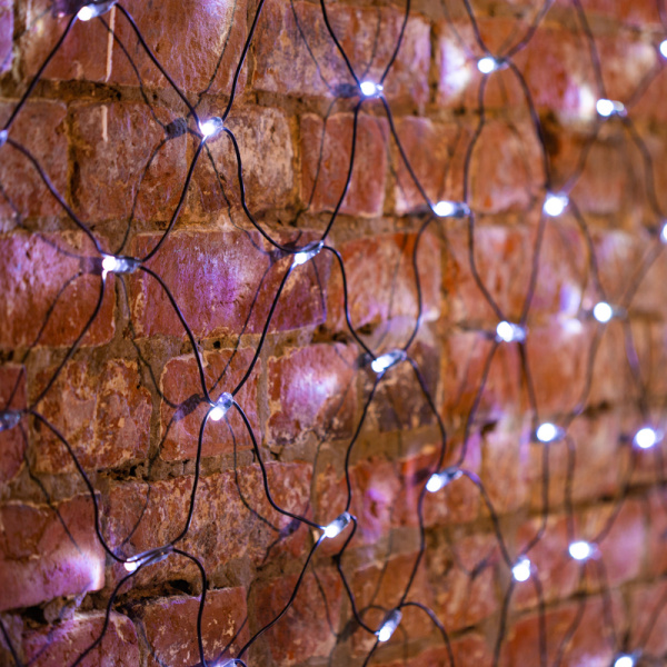 Гирлянда Сеть 2,5х2,5м, черный ПВХ, 432 LED Белые (контроллер в комлекте)