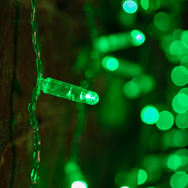 Гирлянда светодиодная Занавес 2х1,5м 360 LED ЗЕЛЕНЫЙ прозрачный ПВХ IP65 постоянное свечение 230В соединяется NEON-NIGHT шнур в комплекте