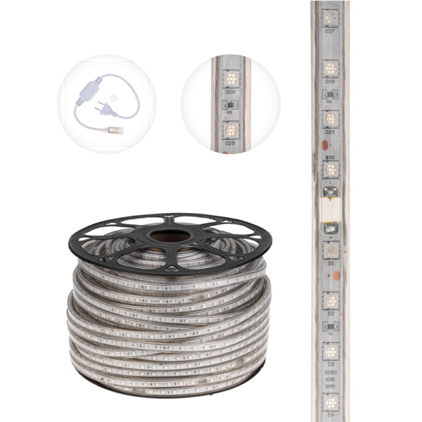 Лента светодиодная 220В, SMD5050, 60 LED/м, Синий, 13х8мм, IP67 NEON-NIGHT