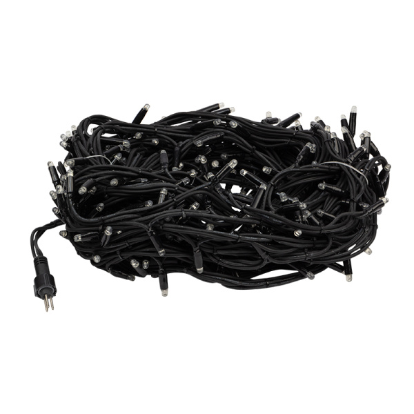 Гирлянда Твинкл Лайт 20 м, 240 LED МУЛЬТИКОЛОР, черный Каучук, IP67, динамика, 230В соединяется NEON-NIGHT (нужен контроллер 217-204)