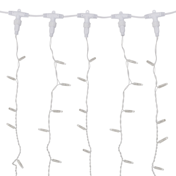 Гирлянда светодиодная Занавес 2х6м 768 LED БЕЛЫЙ прозрачный ПВХ IP65 постоянное свечение 230В соединяется NEON-NIGHT нужен шнур 303-500-1