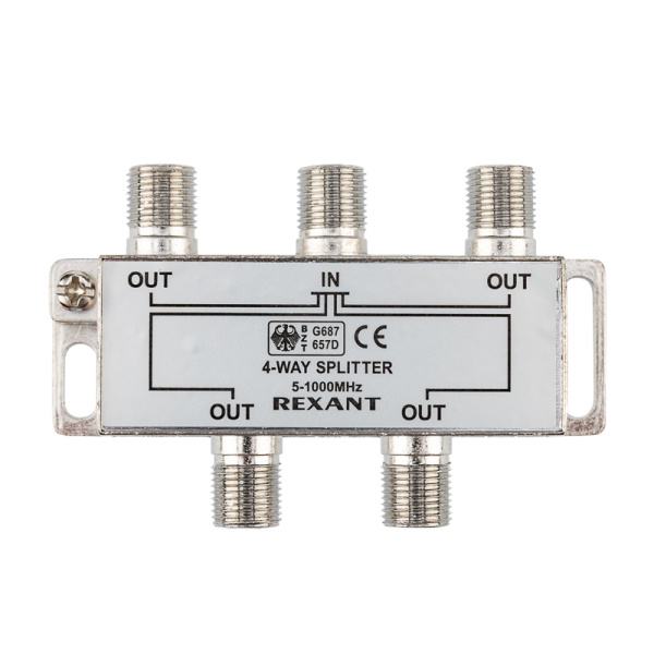 Делитель ТВх4 под F-разъем, 5-1000МГц REXANT