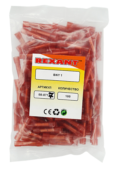 Соединительная гильза изолированная L-27.3 мм нейлон 0.5-1.5 мм² (ГСИ(н) 1.5/ГСИ-н 0,5-1,5) красная REXANT