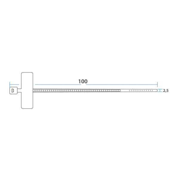 Хомут под маркер нейлоновый 100x2,5мм 100 шт, белый REXANT