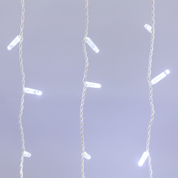 Гирлянда светодиодная Занавес 2х1,5м 300 LED БЕЛЫЙ белый ПВХ IP65 постоянное свечение 230В соединяется NEON-NIGHT нужен шнур 303-500-1