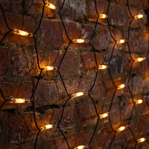 Гирлянда Сеть 2x3м, черный КАУЧУК, 432 LED ТЕПЛЫЙ БЕЛЫЙ
