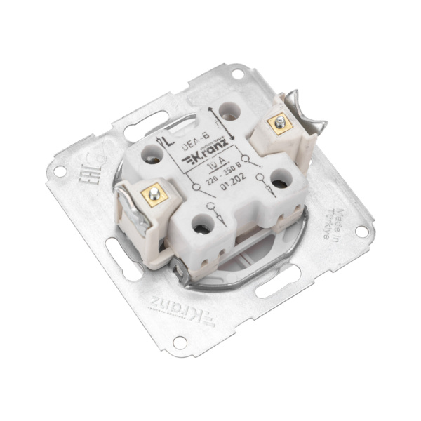 DEA Выключатель 2кл с/у 10А мех. Бел KRANZ 