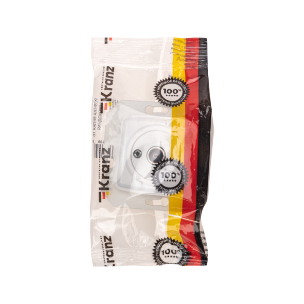 DEA Розетка TV Проходная с/у мех. Бел KRANZ 