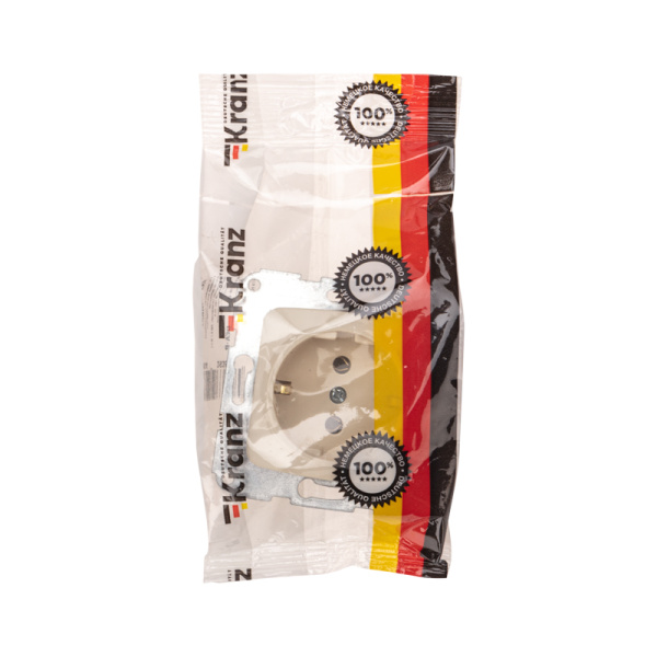 DEA Розетка 1-ая с/з з/ш с/у 16А мех. Беж KRANZ  