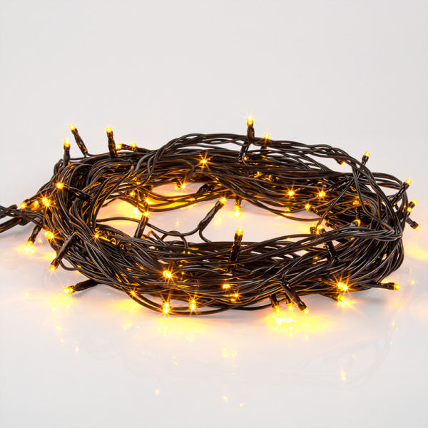 Гирлянда Твинкл Лайт 10 м, черный ПВХ, 100 диодов, цвет оранжевый (контроллер в комплекте)